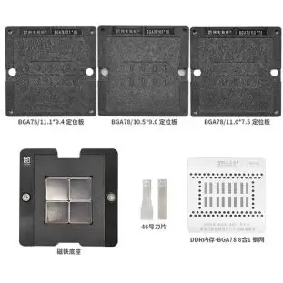 Kit BGA 78 Stencil Suporte Magnético Memórias DDR Macbook 1